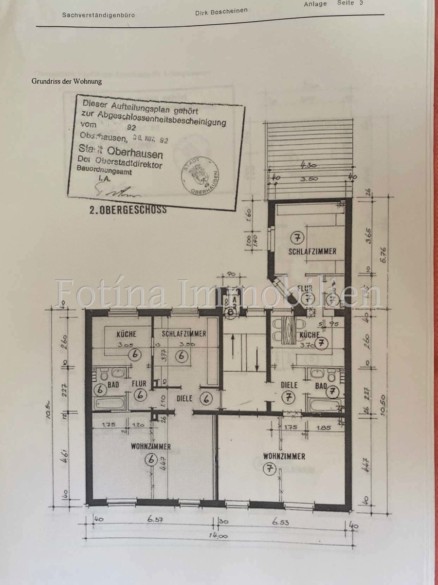 Grundriss Nr.6 Etagenwohnung Oberhausen