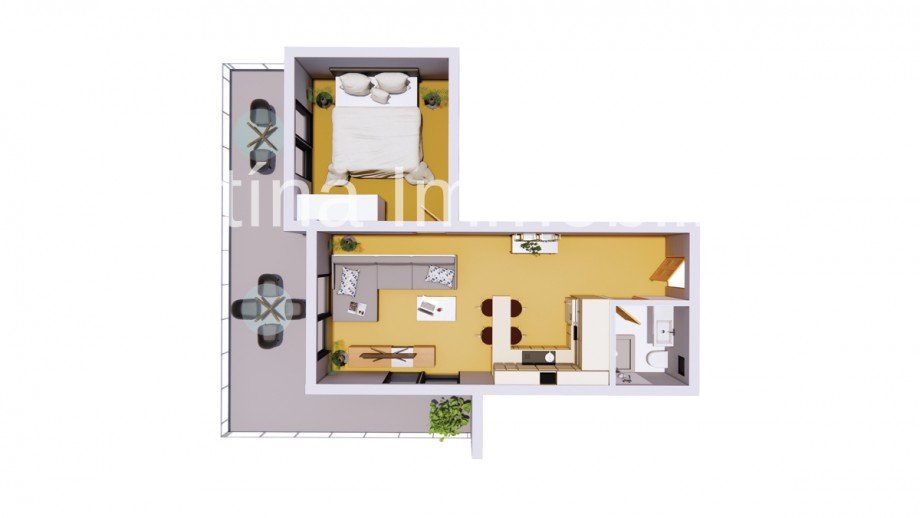 3.Grundriss 1+1 Etagenwohnung Bogaz , Famagusta