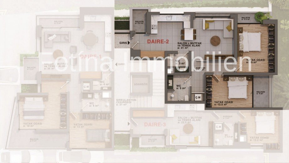  Etagenwohnung Girne / Stadtzentrum