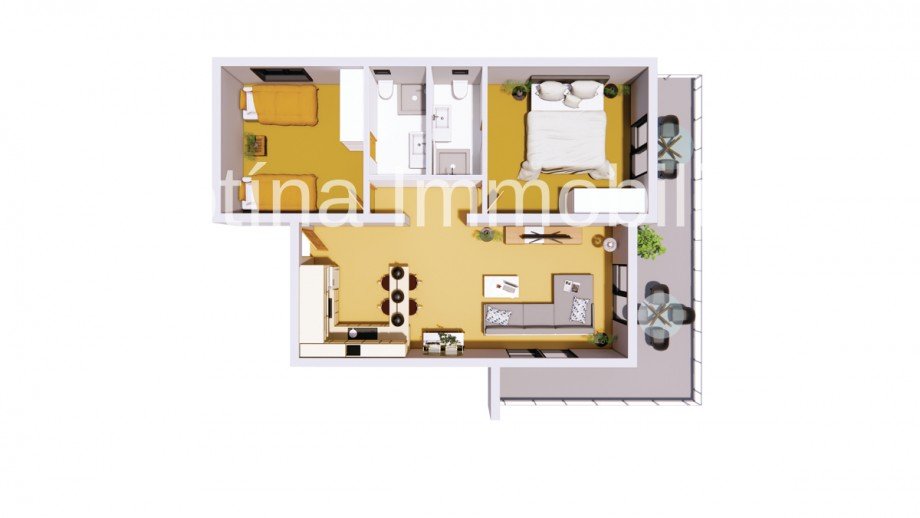 2.Grundriss 2+1 Etagenwohnung Bogaz , Famagusta