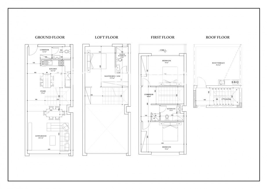 Grundrisse Terrassenwohnung Yeni Bogazi�i, Famagusta