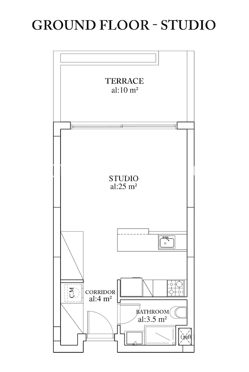 Grundriss Studio Loft-Studio-Atelier Yeni Iskele