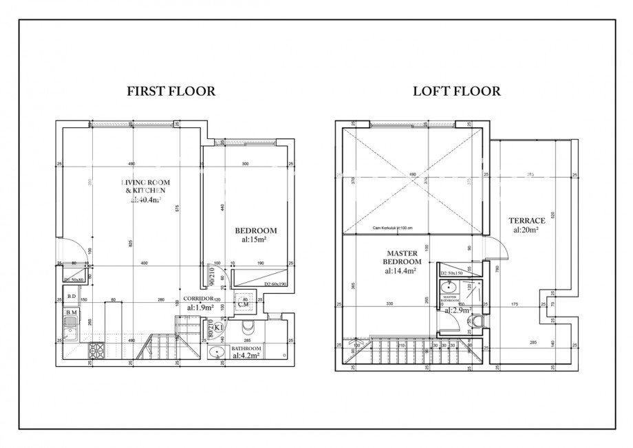 Grundrisse Loft-Studio-Atelier Yeni Bogazi�i, Famagusta