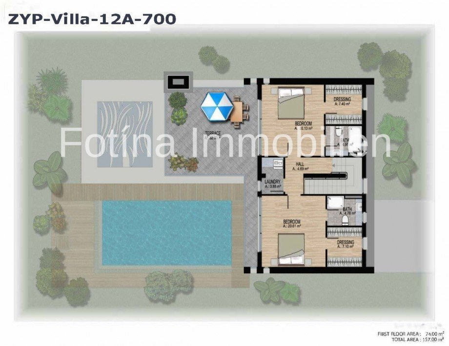 Grundriss OG Villa Esentepe, Kyrenia