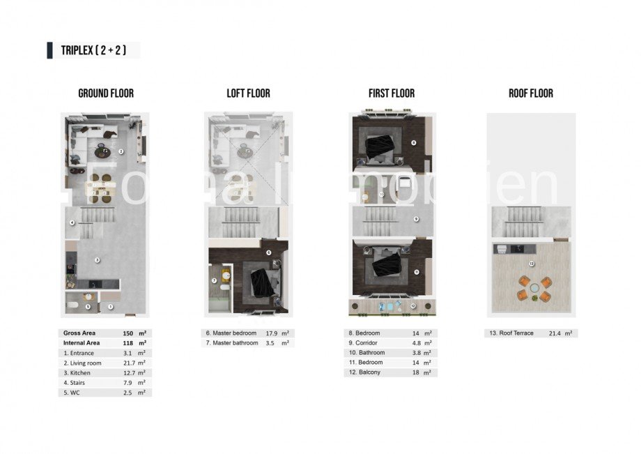 Grundrisse & Bild Terrassenwohnung Yeni Bogazi�i, Famagusta