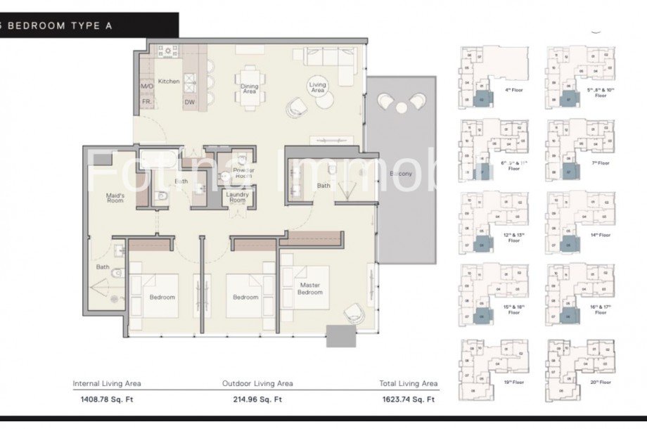 VAE-TC-401 Grundriss Etagenwohnung Dubai, Business Bay